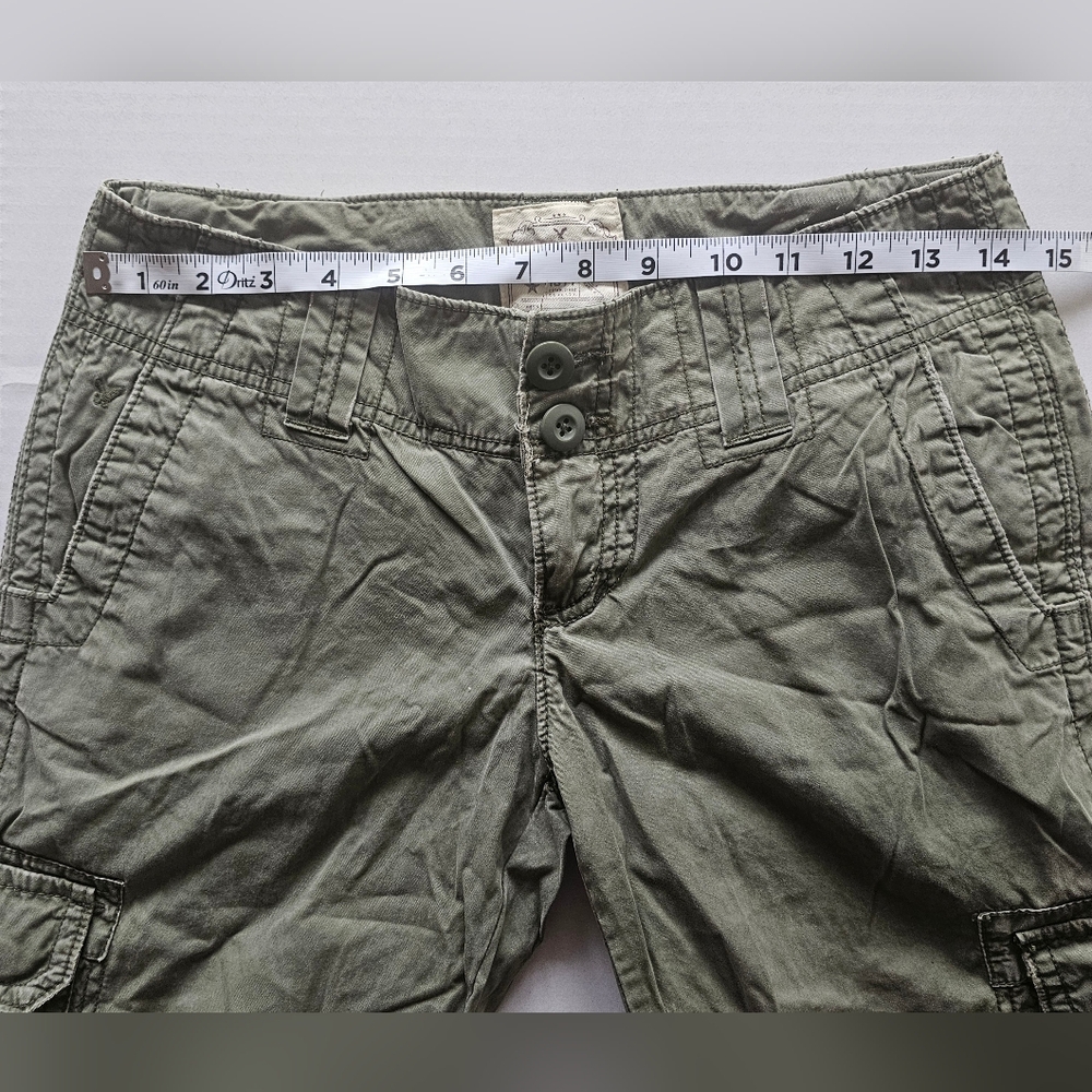 Vtg American Eagle Y2K Cargo Pants 2 Olive Green Utility Low Rise Streetwear - Picture 13 of 16